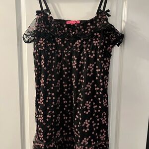 Black and Pink Floral Dress